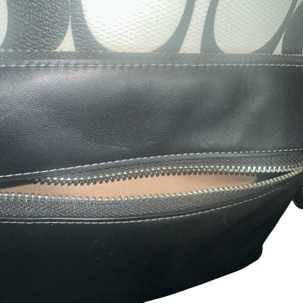 Coach West Backpack CO920 Black Chalk Signature Canvas Leather - Picture 13 of 16